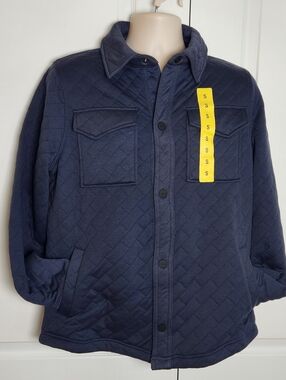 Dakine Shacket Shirt Jacket Mens Small Navy Blue Quilted Overshirt Snap Front